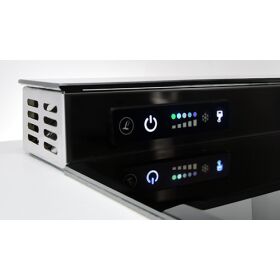 Dry cooler to be embedded in a worktop. Including dispensing column & tap.