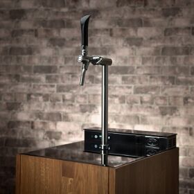 Dry cooler to be embedded in a worktop. Including dispensing column & tap.