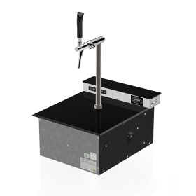 Dry cooler to be embedded in a worktop. Including dispensing column & tap.