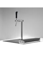 Dry cooler to be embedded in a worktop. Including dispensing column & tap.