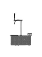 Dry cooler to be embedded in a worktop. Including dispensing column & tap.