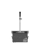 Dry cooler to be embedded in a worktop. Including dispensing column & tap.