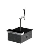 Dry cooler to be embedded in a worktop. Including dispensing column & tap.