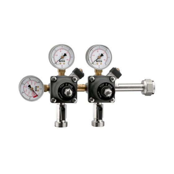 CO² premium pressure reducer from TOF / 3 bar with 2 different pressure outputs