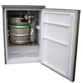 Draft beer refrigerator in silver for max 30ltr