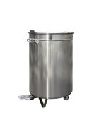 Stainless steel waste garbage can, 60L, with foot pedal