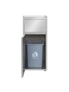Edelstahl-Mülleimer / Müllboxmit Einwurfklappe, 60 Liter,500 x 530 x 1200