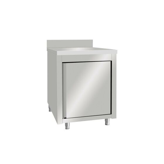 Stainless steel work cabinet, with upstand, 60 x 70