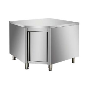 Stainless steel work cabinet, corner module 600 mm depth