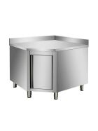 Stainless steel work cabinet, with upstand, corner module 600 mm depth
