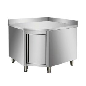 Stainless steel work cabinet, with upstand, corner module...