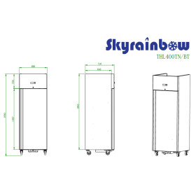 Skyrainbow statischer Edelstahl Kühlschrank 351 Liter 2° bis +8° C