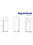 Stainless steel refrigerator, capacity 451 liters