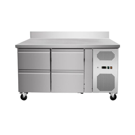 Refrigerated counter with 4 drawers with upstand, convection, 136x70