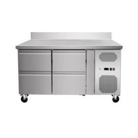 Refrigerated counter with 4 drawers with upstand, convection, 136x70