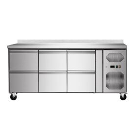 Refrigerated table with 6 drawers, with upstand,...