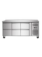 Refrigerated table with 6 drawers, with upstand, convection, 180x70