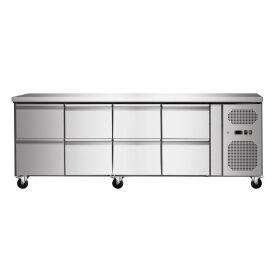 Refrigerated counter with 8 drawers, convection, 223x70