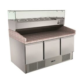 Pizza table 3 doors, with under-counter cooling, 140 x 70...
