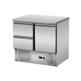 Skyrainbow Kühltisch 1 Tür 2 Schubladen mit Unterbaukühlung, Temp. +2° / +8°C