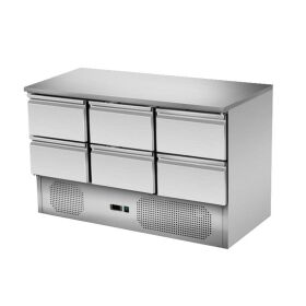 Refrigerated counter with 6 drawers, under-counter...