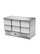 Refrigerated counter with 6 drawers, under-counter refrigeration, 137x70
