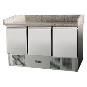 Pizza table 3 doors, with under-counter cooling, 140 x 70