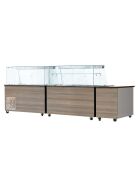 SNACK-Line, cold counter, 4x GN1/1, Granit Star Galaxy black, WITHOUT glass superstructure 153x82x85.5