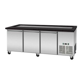 SNACK-Line, cold counter, 5x GN1/1, Granit Star Galaxy black, WITHOUT glass superstructure 188x82x85.5
