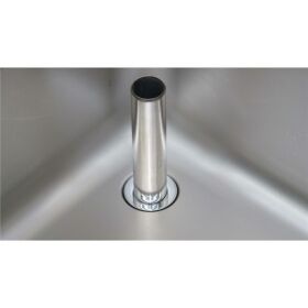 Stainless steel sink unit, two basins, center, 120 x 60