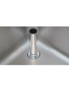 Stainless steel sink unit, one bowl center, 120 x 70