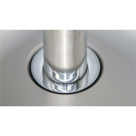 Stainless steel sink unit, two basins center, 140 x 70