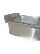 Stainless steel sink unit, two bowls right, 160 x 60