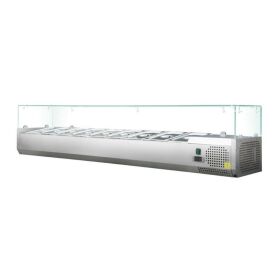 Kühlaufsatzvitrine GN 1/4, 160 x 34, Glasaufsatz