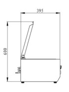 Skyrainbow Kühlaufsatzvitrine mit Edelstahldeckel - 1500 x 395 x 255 - 5x GN1/3 + 1x GN1/2