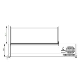 Refrigerated display case GN 1/4, 180 x 34, stainless...