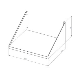 Stainless steel wall shelf, extra sturdy, 1 shelf, 60x50