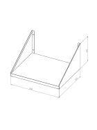 Stainless steel wall shelf, extra sturdy, 1 shelf, 60x50