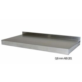 Wall shelf, stainless steel reinforced, 2 shelves, 80x40