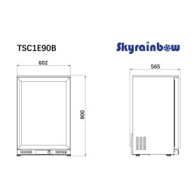 Skyrainbow Flaschenkühler statisch mit Zwangsumwälzung mit Glastür 138 Liter +2° bis +10°C