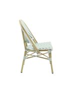 Paris Bistrostuhl Rattan – Bambus-Weiß/Pastellgrün