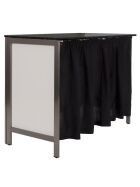 Curtain for folding counters including rail