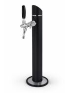 Schanksäule Black Tower 1-leitig mit Zierflansch Bsp. für BK160 / Bierkühlschrank 50l