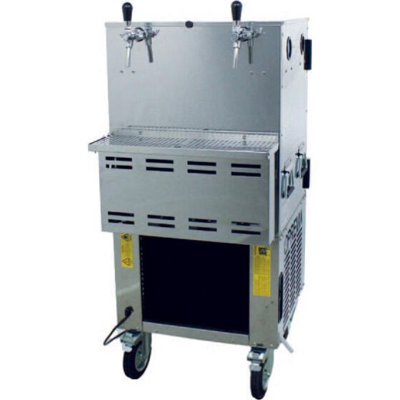 Event wet cooling unit, 2-pipe, 175 l/h, on castors, incl. drip tray with taps