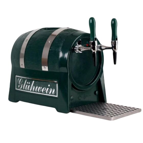 Glühweinzapfanlage in Fassform mit integrierter selbst ansaugender Weinpumpe 2-leitig grün 3 kW (35 l/h)