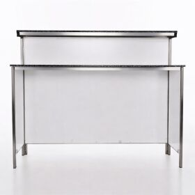 GDW long drink counter made of stainless steel, 1.5 m, white PE granite