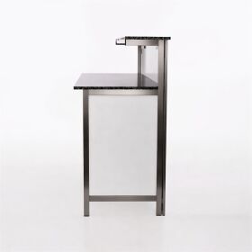 GDW long drink counter made of stainless steel, 1.5 m, white PE granite