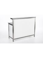 GDW long drink counter made of stainless steel, 1.5 m, white PE granite