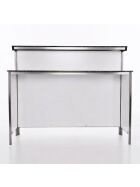 GDW long drink counter made of stainless steel, 1.5 m, white PE granite