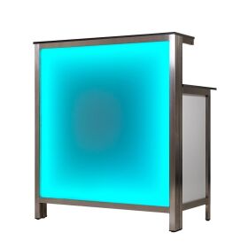 Long drink bar with LED RGB light box 2m PE granite